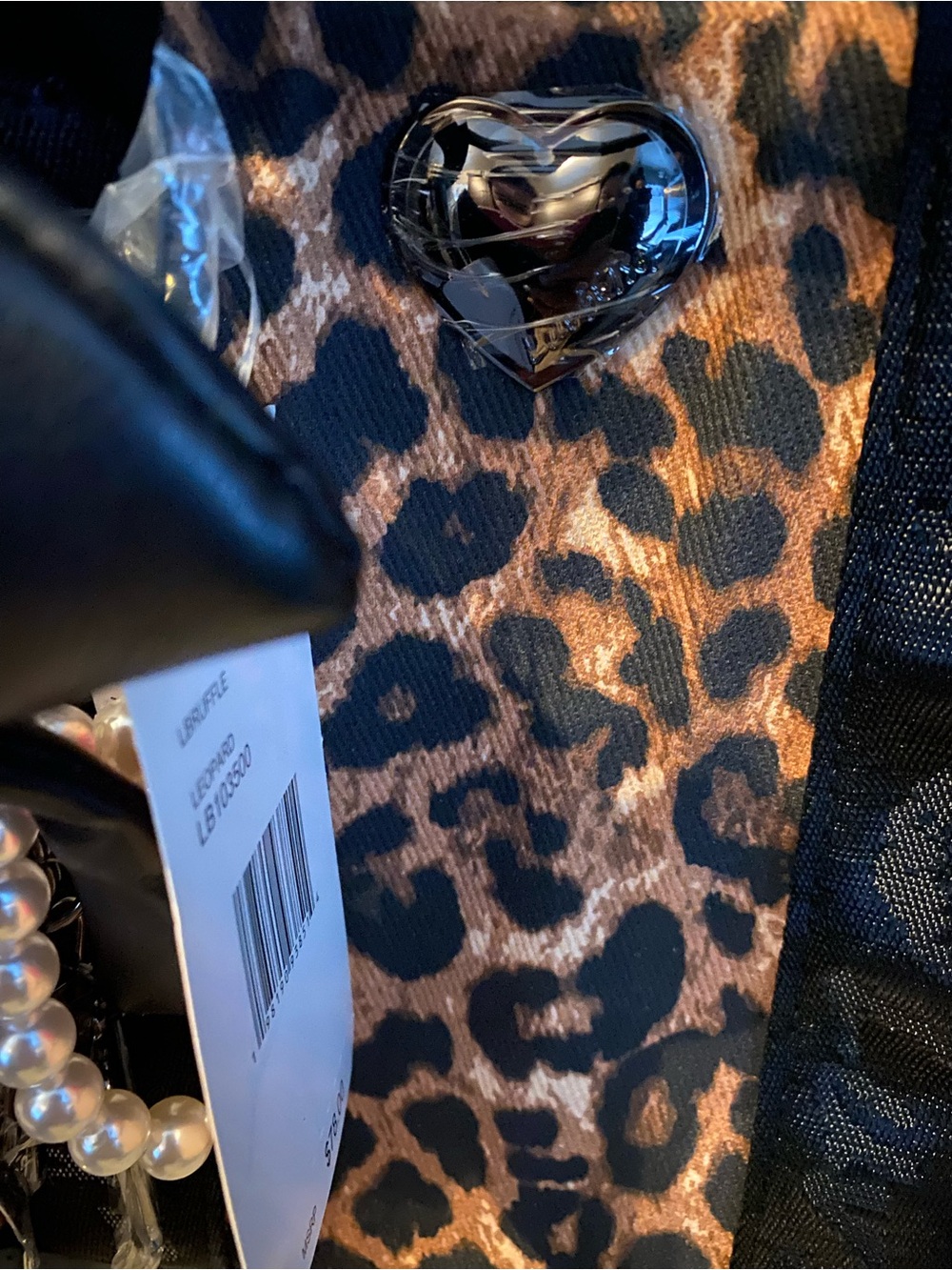 Betsey Johnson Leopard Print Ruffled Crossbody Tote Bag - Picture 2 of 7
